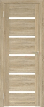 Межкомнатная дверь экошпон Юни Бона М01, Дуб Сонома (белое стекло)
