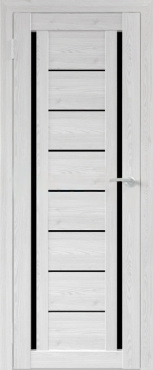 Межкомнатная дверь экошпон Юни Бона 06, Лиственница Сибиу (черное стекло)