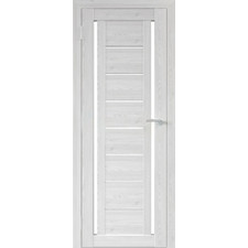 Межкомнатная дверь экошпон Юни Бона 06, Лиственница Сибиу (белое стекло)