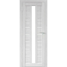Межкомнатная дверь экошпон Юни Бона 17, Лиственница Сибиу (белое стекло)