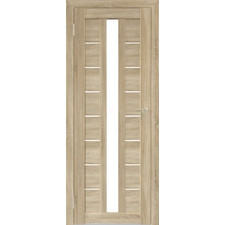 Межкомнатная дверь экошпон Юни Бона 17, Дуб Сонома (белое стекло)