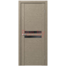 Межкомнатная дверь царговая экошпон МДФ Техно Профиль Dominika 229 Дуб капучино (стекло черное)