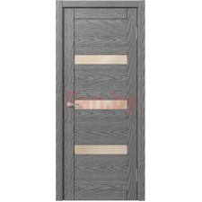Межкомнатная дверь царговая экошпон МДФ Техно Профиль Dominika 120 Скай оук серый (стекло кремовое)