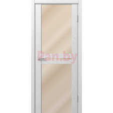 Межкомнатная дверь царговая экошпон МДФ Техно Профиль Dominika 202 Лиственница белая (стекло кремовое)