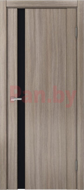 Межкомнатная дверь царговая экошпон МДФ Техно Профиль Dominika 225 Дуб дымчатый (стекло черное)