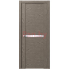 Межкомнатная дверь царговая экошпон МДФ Техно Профиль Dominika 228 Дуб каменно-серый (стекло белое)