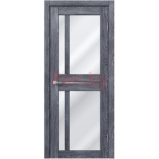 Межкомнатная дверь царговая экошпон МДФ Техно Профиль Dominika 424 Дуб Шале графит (стекло белое)