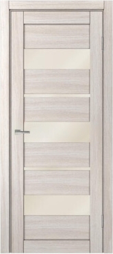 Межкомнатная дверь царговая экошпон МДФ Техно Профиль Dominika 114 Лиственница белая (стекло кремовое)