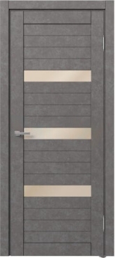 Межкомнатная дверь царговая экошпон МДФ Техно Профиль Dominika 120 Бетон серый (стекло кремовое)