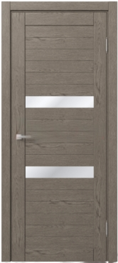 Межкомнатная дверь царговая экошпон МДФ Техно Профиль Dominika 121 Дуб каменно-серый (стекло белое)
