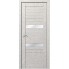Межкомнатная дверь царговая экошпон МДФ Техно Профиль Dominika 121 Орех пекан светло-серый (стекло белое)