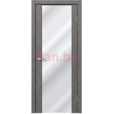 Межкомнатная дверь царговая экошпон МДФ Техно Профиль Dominika 200 Бетон серый (триплекс прозрачный)