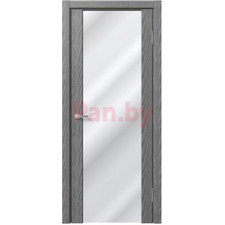 Межкомнатная дверь царговая экошпон МДФ Техно Профиль Dominika 200 Скай оук серый (триплекс прозрачный)