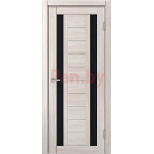 Межкомнатная дверь царговая экошпон МДФ Техно Профиль Dominika 400 Лиственница белая (стекло черное)