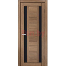 Межкомнатная дверь царговая экошпон МДФ Техно Профиль Dominika 400 Орех золотой (стекло черное)