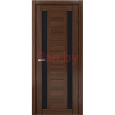 Межкомнатная дверь царговая экошпон МДФ Техно Профиль Dominika 400 Орех вела (стекло черное)