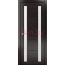 Межкомнатная дверь царговая экошпон МДФ Техно Профиль Dominika 400 Орех темный (стекло белое)