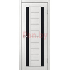 Межкомнатная дверь царговая экошпон МДФ Техно Профиль Dominika 400 Ясень белый (стекло черное)