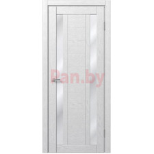Межкомнатная дверь царговая экошпон МДФ Техно Профиль Dominika 400 Дуб Аляска белый (лакомат, стекло белое)