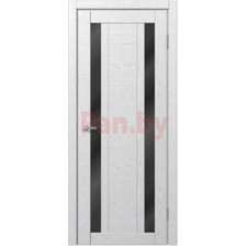 Межкомнатная дверь царговая экошпон МДФ Техно Профиль Dominika 400 Дуб Аляска белый (черное стекло)