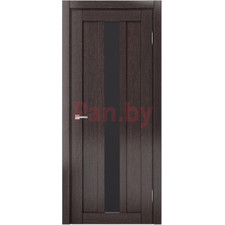 Межкомнатная дверь царговая экошпон МДФ Техно Профиль Dominika 405 Дуб серый (стекло черное)