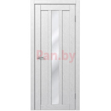 Межкомнатная дверь царговая экошпон МДФ Техно Профиль Dominika 405 Дуб Аляска белый (стекло белое)