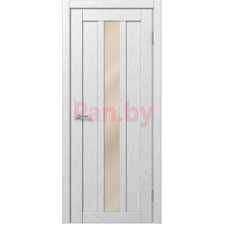 Межкомнатная дверь царговая экошпон МДФ Техно Профиль Dominika 405 Дуб Аляска белый (кремовое стекло)