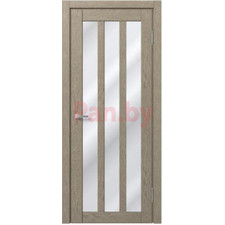 Межкомнатная дверь царговая экошпон МДФ Техно Профиль Dominika 403 Дуб капучино (стекло белое, лакомат)