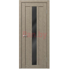 Межкомнатная дверь царговая экошпон МДФ Техно Профиль Dominika 405 Дуб капучино (стекло черное)