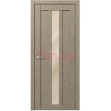 Межкомнатная дверь царговая экошпон МДФ Техно Профиль Dominika 405 Дуб капучино (стекло кремовое)