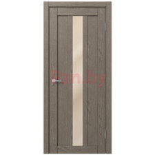 Межкомнатная дверь царговая экошпон МДФ Техно Профиль Dominika 405 Дуб каменно-серый (стекло кремовое)