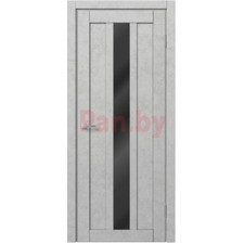 Межкомнатная дверь царговая экошпон МДФ Техно Профиль Dominika 405 Бетон белый (стекло черное)