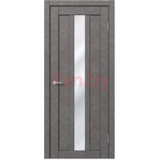 Межкомнатная дверь царговая экошпон МДФ Техно Профиль Dominika 405 Бетон серый (лакомат, стекло белое)