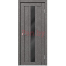 Межкомнатная дверь царговая экошпон МДФ Техно Профиль Dominika 405 Бетон серый (стекло черное)