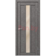 Межкомнатная дверь царговая экошпон МДФ Техно Профиль Dominika 405 Бетон серый (стекло кремовое)