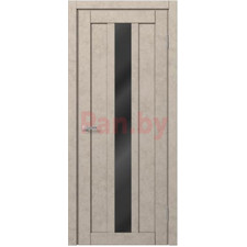 Межкомнатная дверь царговая экошпон МДФ Техно Профиль Dominika 405 Бетон бежевый (стекло черное)