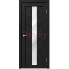 Межкомнатная дверь царговая экошпон МДФ Техно Профиль Dominika 405 Бетон антрацит (стекло белое)