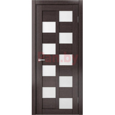 Межкомнатная дверь царговая экошпон МДФ Техно Профиль Dominika 407 Дуб серый (стекло белое, лакомат)