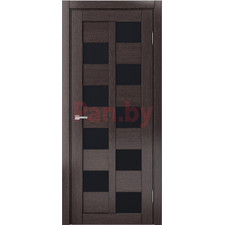 Межкомнатная дверь царговая экошпон МДФ Техно Профиль Dominika 407 Дуб серый (стекло черное)