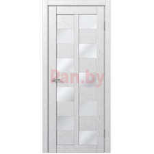 Межкомнатная дверь царговая экошпон МДФ Техно Профиль Dominika 407 Дуб Аляска белый (стекло белое)