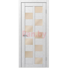 Межкомнатная дверь царговая экошпон МДФ Техно Профиль Dominika 407 Дуб Аляска белый (кремовое стекло)