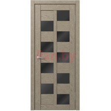 Межкомнатная дверь царговая экошпон МДФ Техно Профиль Dominika 407 Дуб капучино (стекло черное)