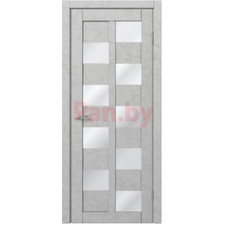 Межкомнатная дверь царговая экошпон МДФ Техно Профиль Dominika 407 Бетон белый (стекло белое)