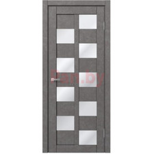 Межкомнатная дверь царговая экошпон МДФ Техно Профиль Dominika 407 Бетон серый (стекло белое)