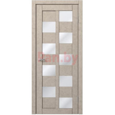 Межкомнатная дверь царговая экошпон МДФ Техно Профиль Dominika 407 Бетон бежевый (стекло белое)