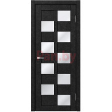 Межкомнатная дверь царговая экошпон МДФ Техно Профиль Dominika 407 Бетон антрацит (стекло белое)