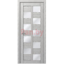 Межкомнатная дверь царговая экошпон МДФ Техно Профиль Dominika 407 Скай оук белый (стекло белое)