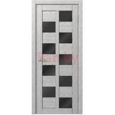 Межкомнатная дверь царговая экошпон МДФ Техно Профиль Dominika 407 Скай оук белый (стекло черное)